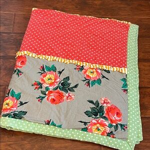 Matilda Jane Floral Patchwork Daydreamer Quilt -  Red, Gray, Cream & Green